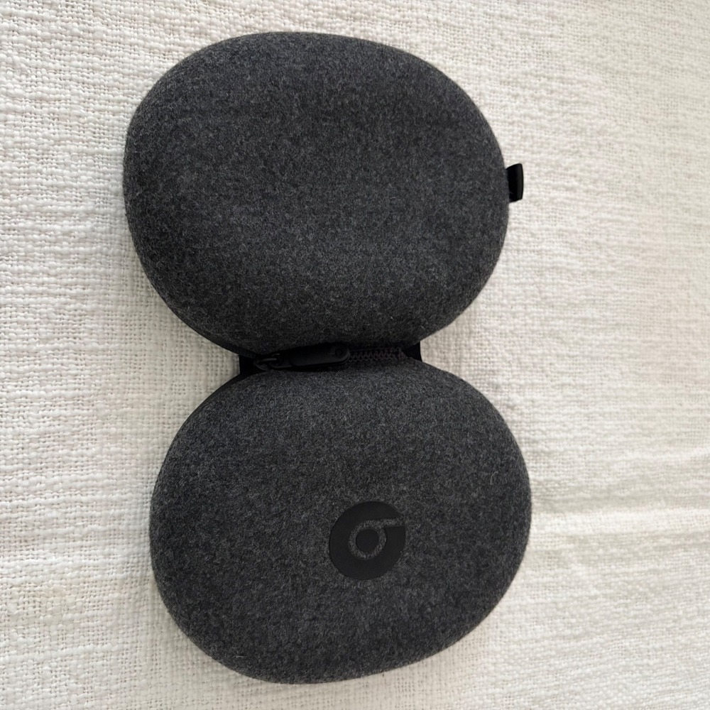 Beats by Dre Charcoal Grey Felt Hard Shell Headphone Carrying Case Zippered
